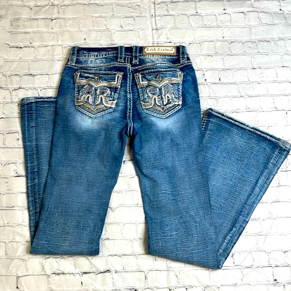 Rock Revival Nadine Flare Mid Rise Jeans